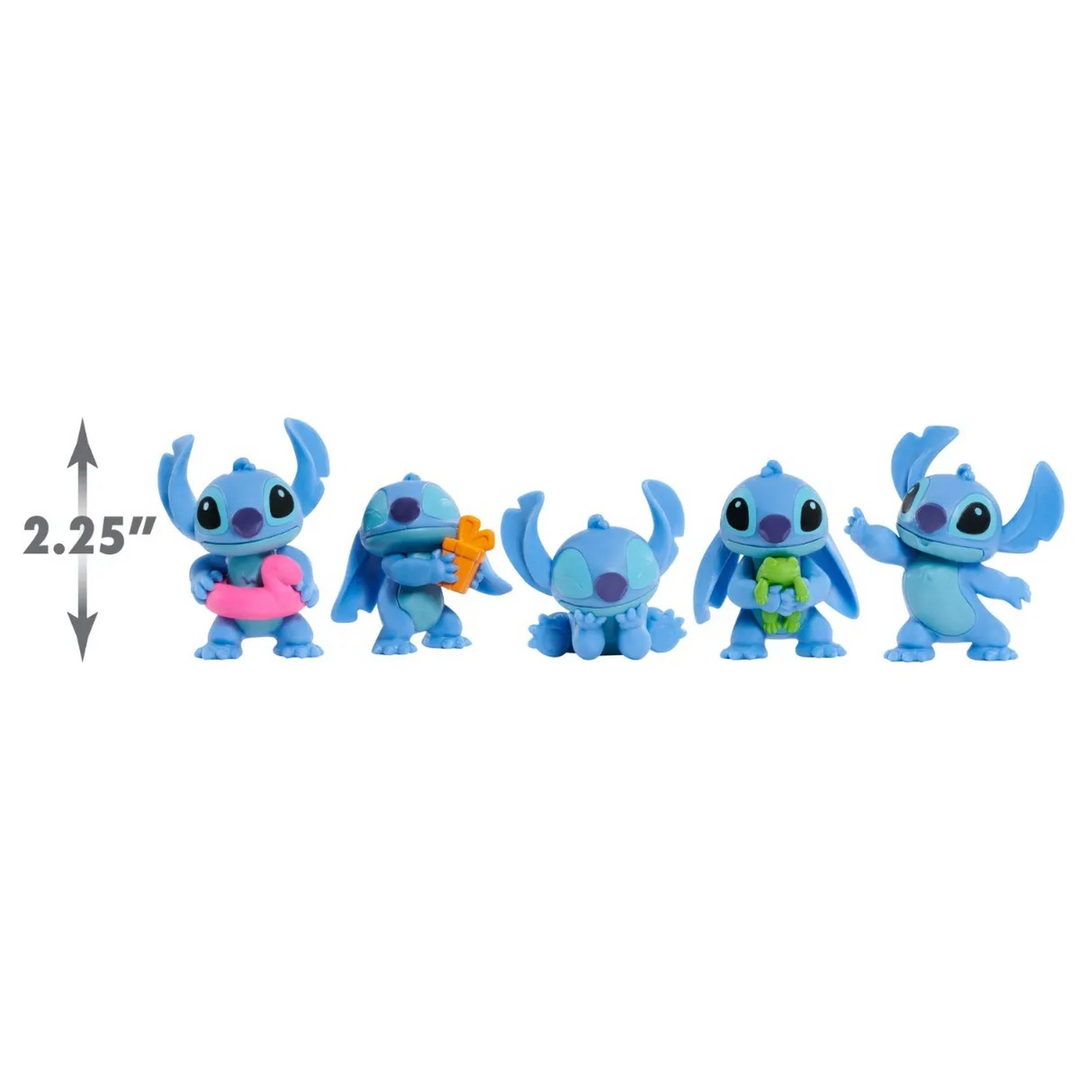 Just Play Stitch 5 Pack Mini Figure Set with Stitch in five poses