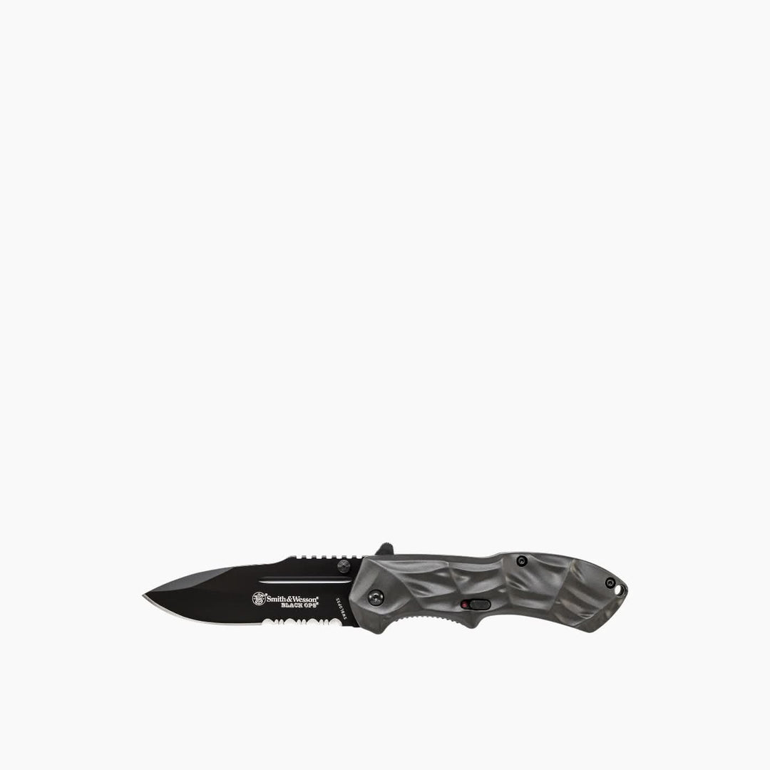 Smith &amp; Wesson Black Opstanto Serrated Knife - HUNA