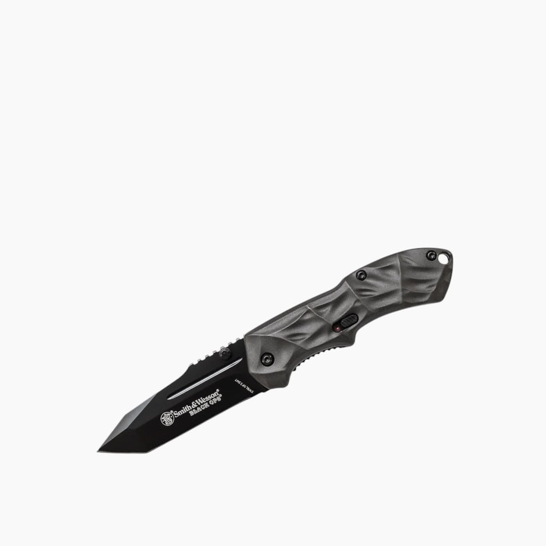 Smith &amp; Wesson Black Opstanto Serrated Knife - HUNA