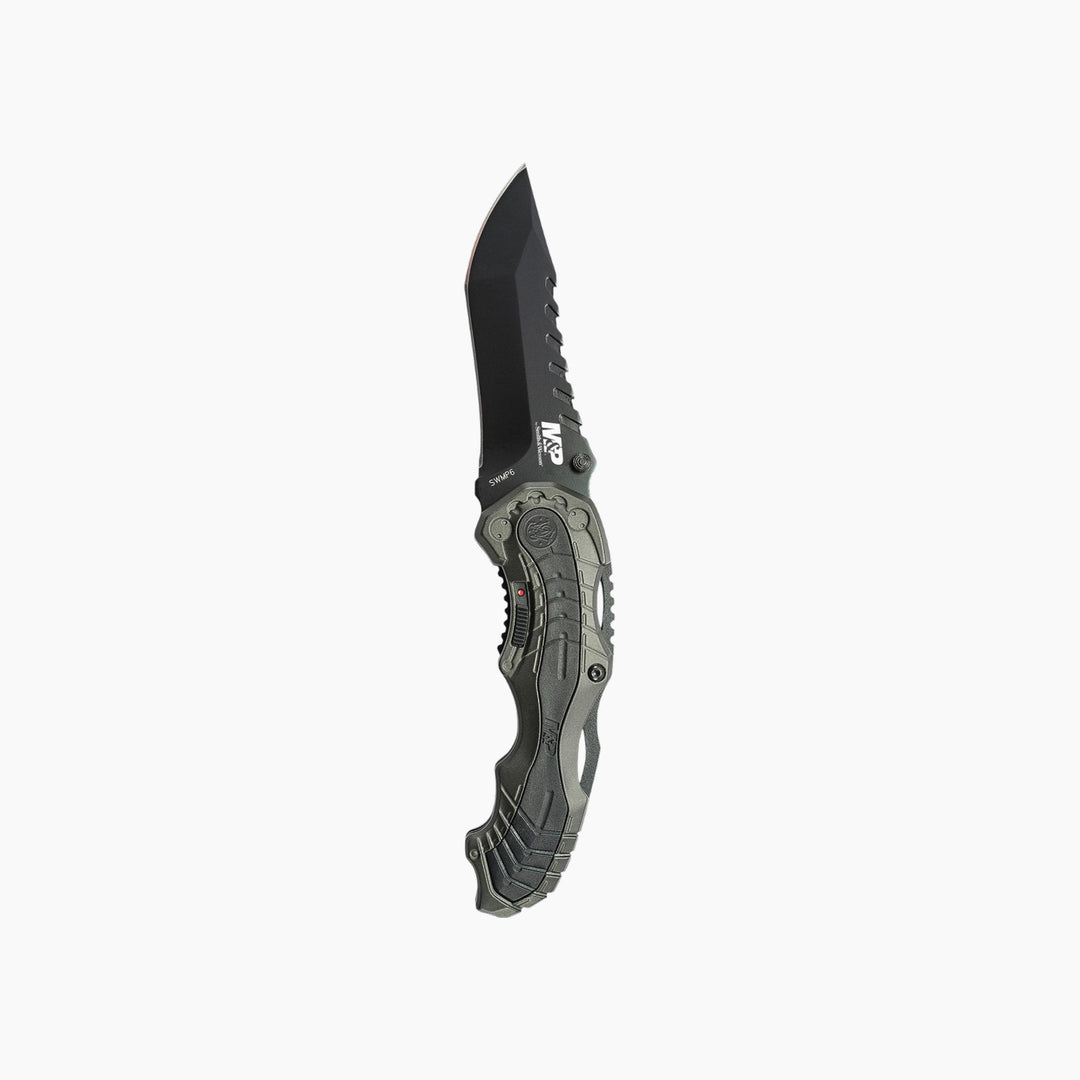 Smith &amp; Wesson M&amp;P M.A.G.I.C. assisted opening clip point knife with black aluminum handle