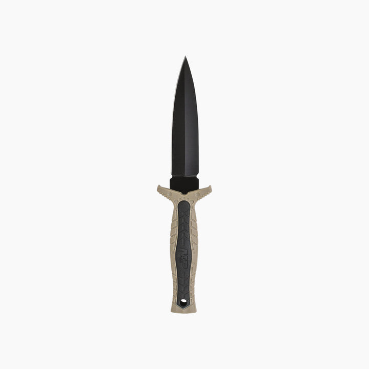 Smith &amp; Wesson full tang fixed blade boot knife with black blade and grooved rubber handle