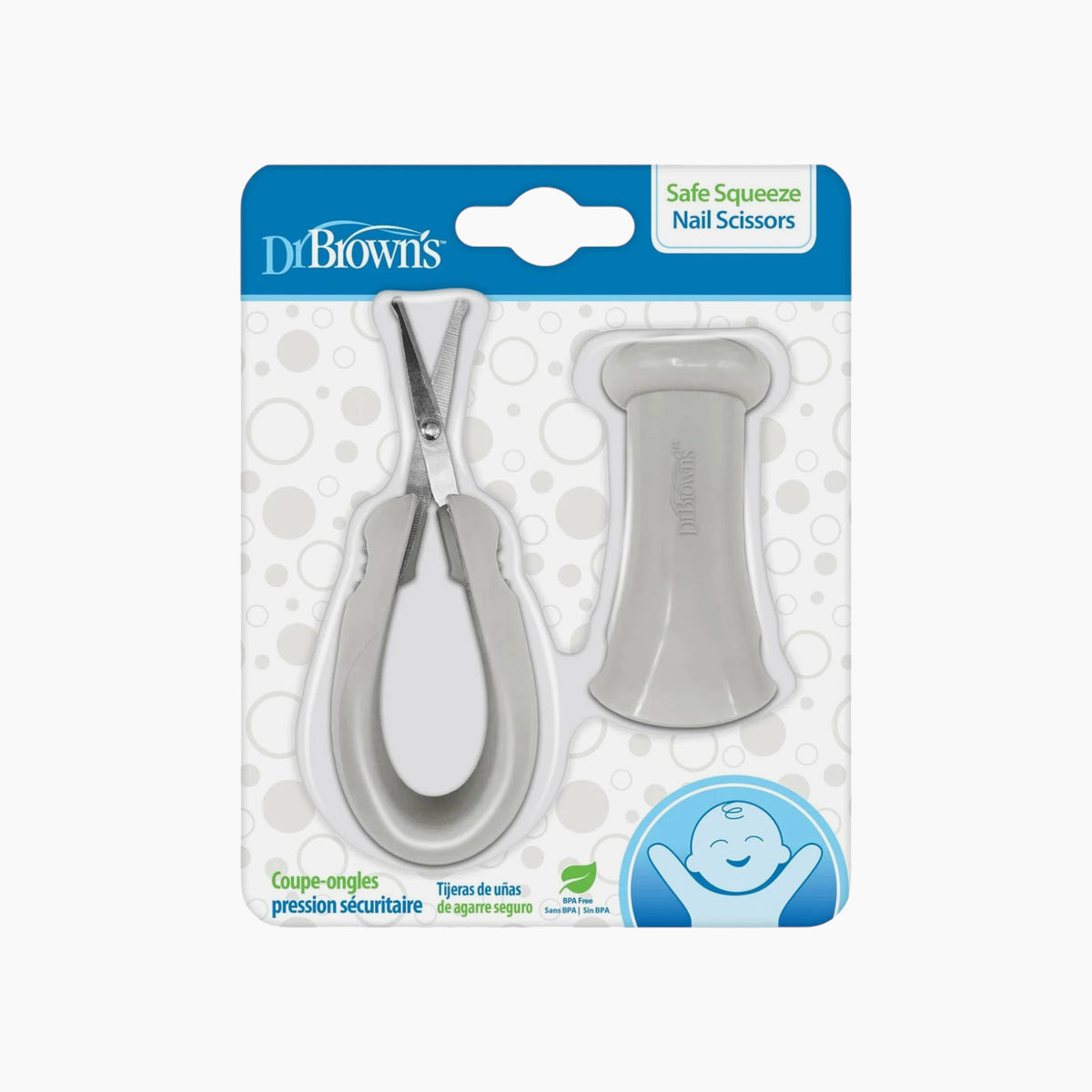 Dr Brown's Safe Squeeze Nail Scissors with rounded blade tip