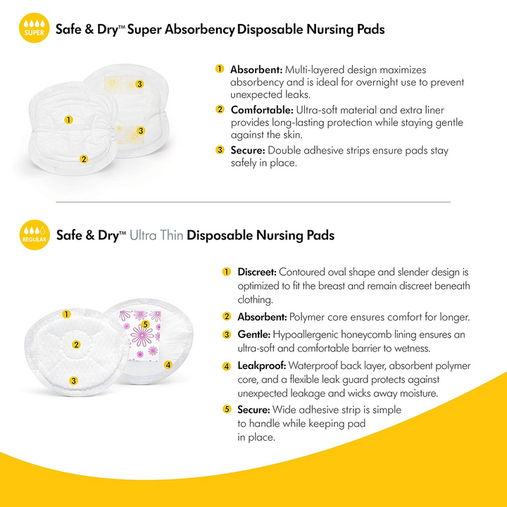 Medela Safe &amp; Dry™ Disposable Nursing Pads
