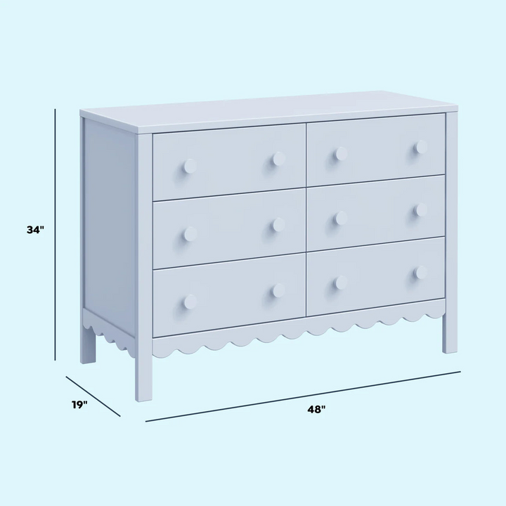 Davinci Sammy Scallop 6-drawer dresser with scallop detailing