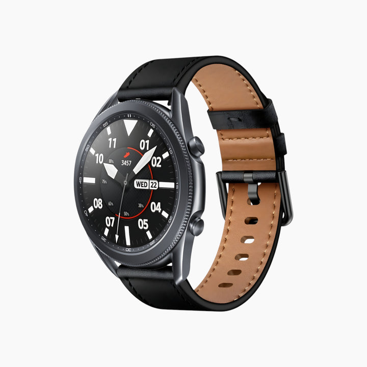 Samsung Metal Button Switch Leather Watch Band