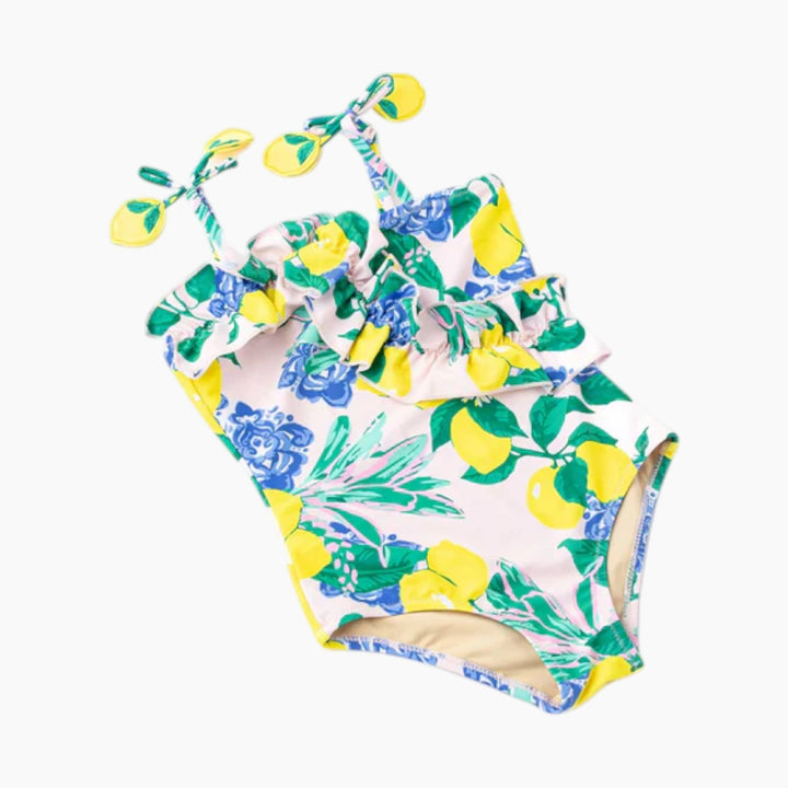 Shade Critters Santorini Citrus 1pc Ruffle Swim Suit