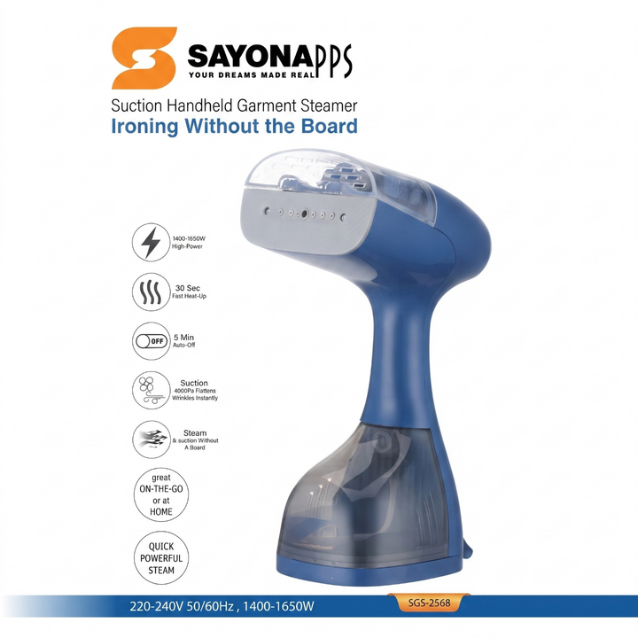Sayona Handheld Garment Steamer with Suction Function