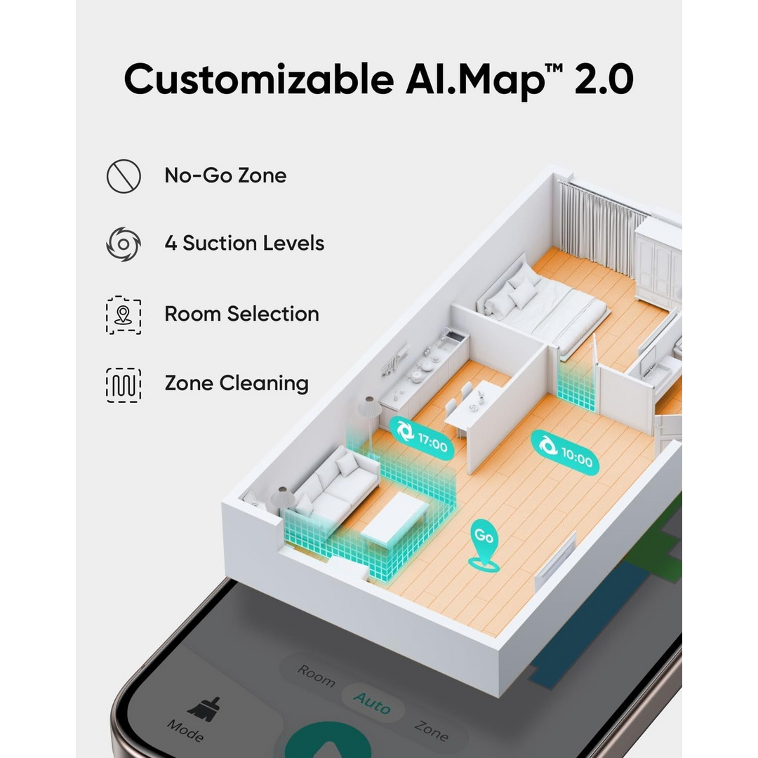 Sayona Reboot IQ Smart Robot Vacuum with Self-Empty Base