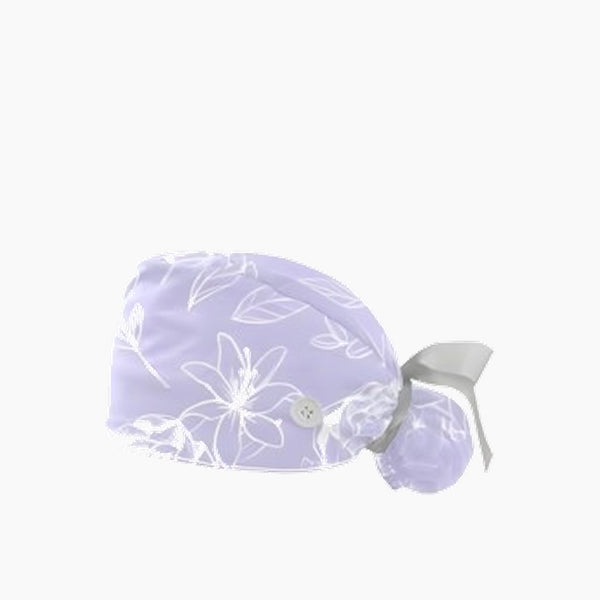 Scrub Cap with Scrunchies, Rainbow Working Hat Hair Cover
