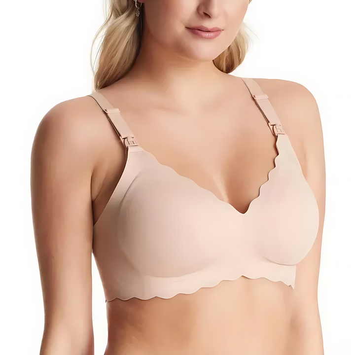 Momcozy seamless floral nursing bra in black