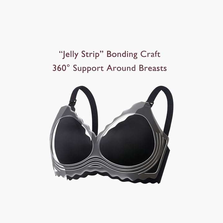 Momcozy seamless support floral nursing bra in black