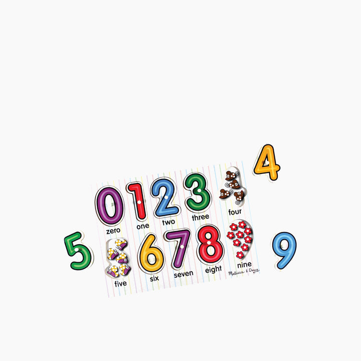 Melissa &amp; Doug See-Inside Numbers Peg Puzzle - HUNA