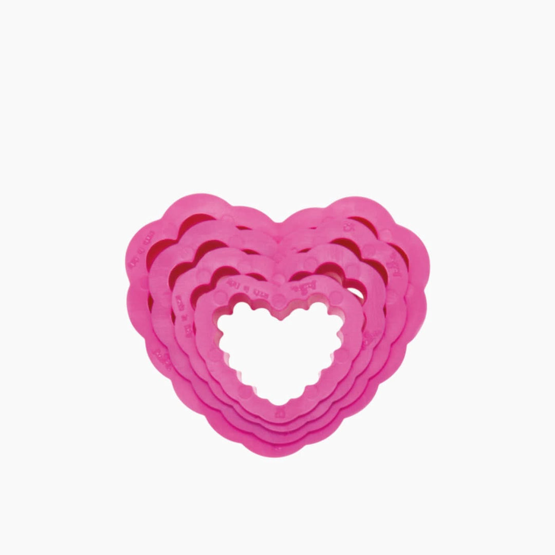 Decora Set 4 Scalloped Heart Cookie Cutters - HUNA