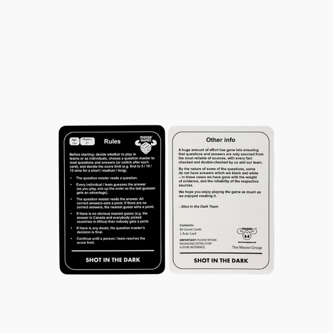Shot In The Dark Card Game