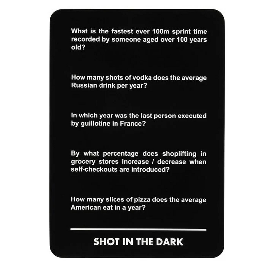 Shot In The Dark Card Game