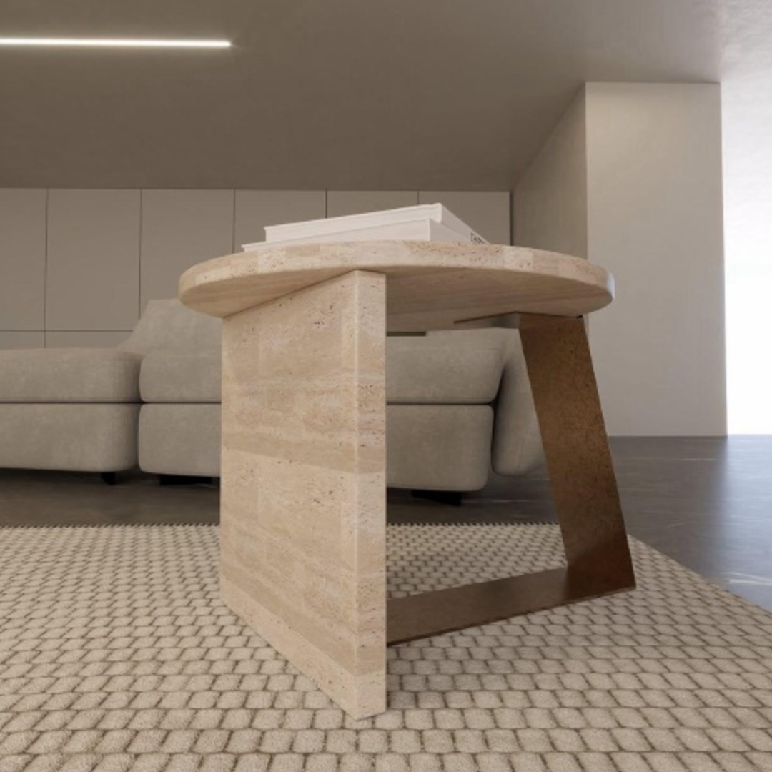 Angled Wedge-Leg Side Table
