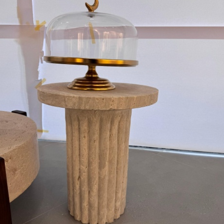Tall Fluted-Column Side Table