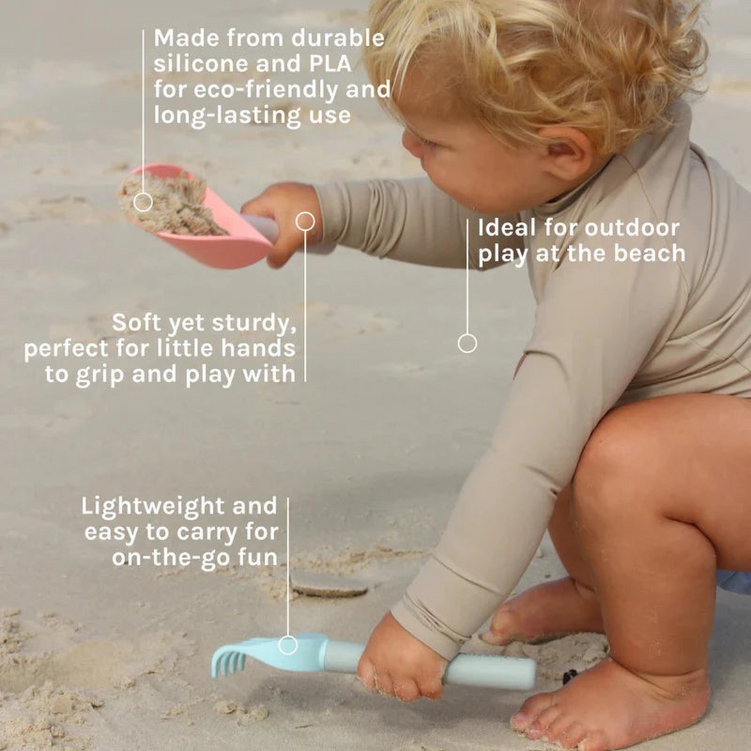 SunnyLife Apple Sorbet silicone sand spade and rake set