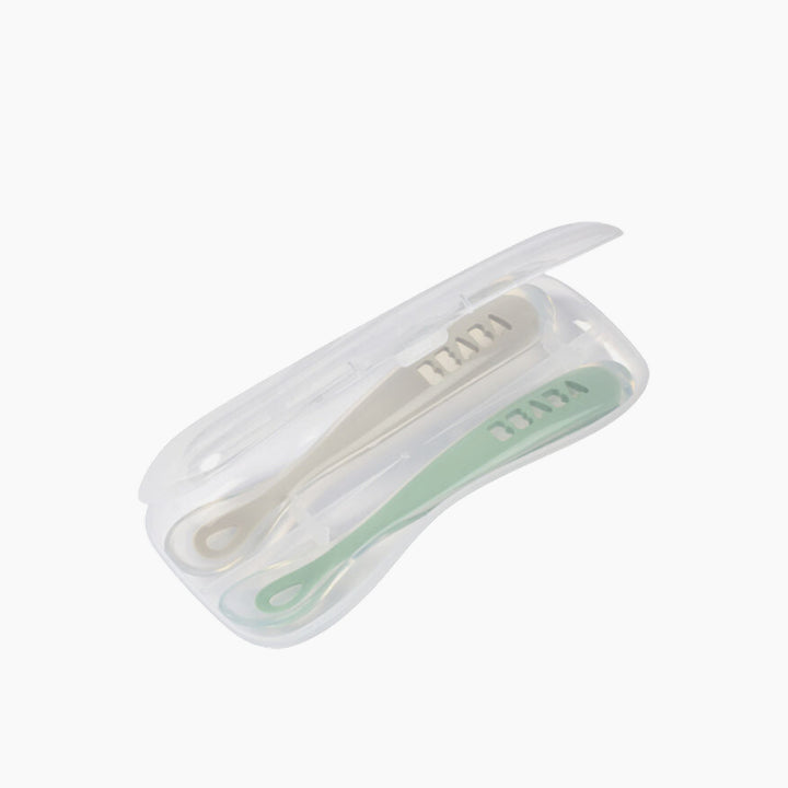 Beaba Silicone Spoon 1st Age Sage Green - 2 Pcs