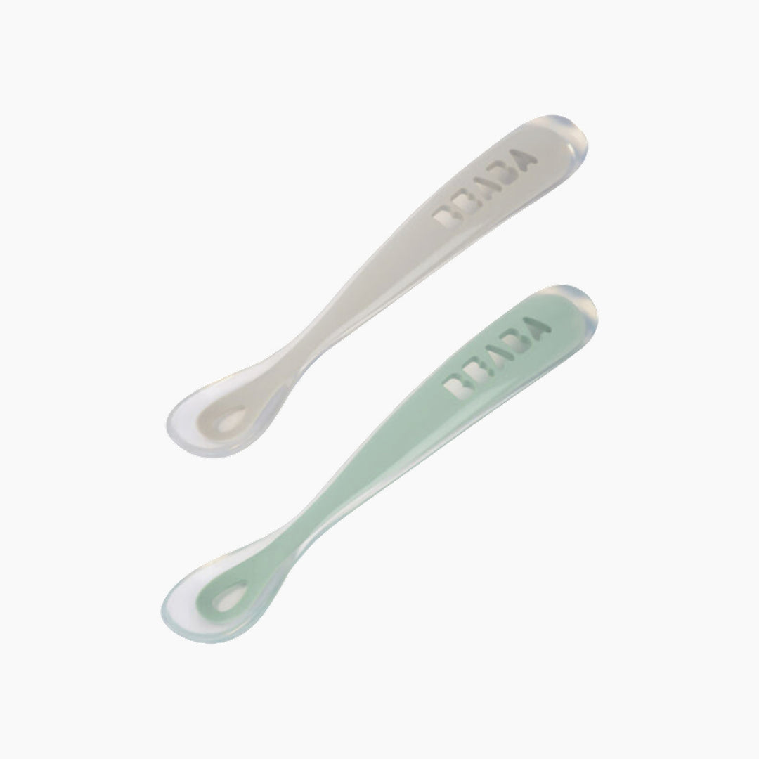 Beaba Silicone Spoon 1st Age Sage Green - 2 Pcs