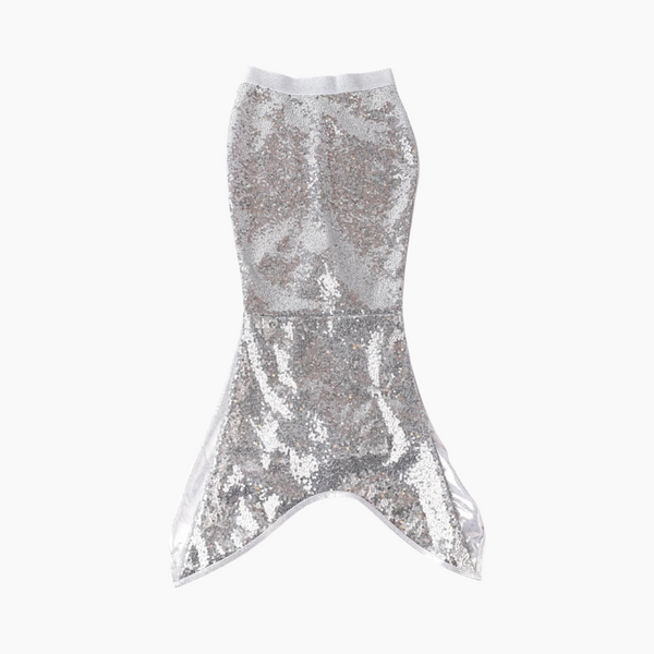 Silver Sequin Mermaid Tail Cover Up