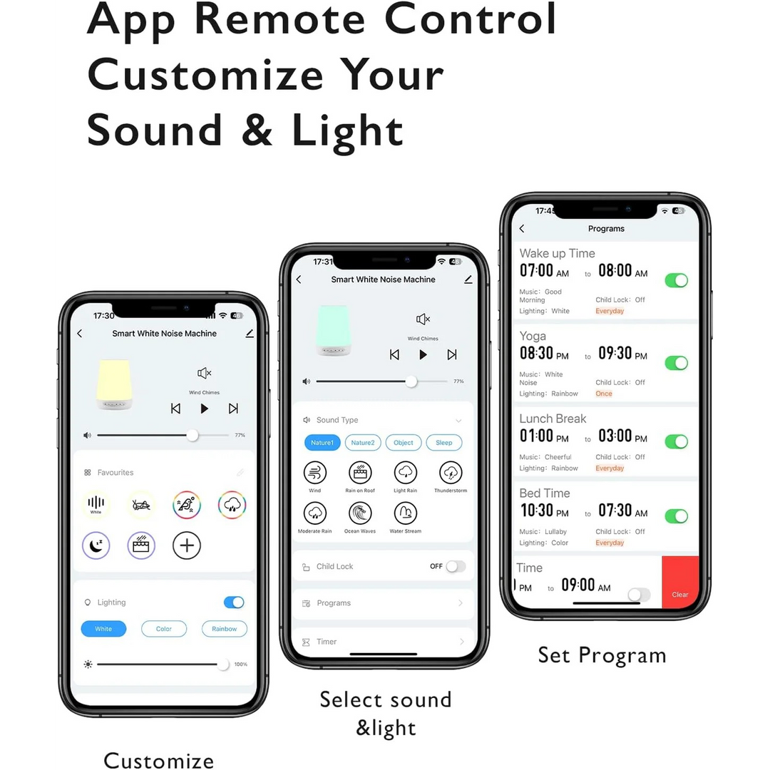 Momcozy smart baby sound machine with app remote control and warm white light