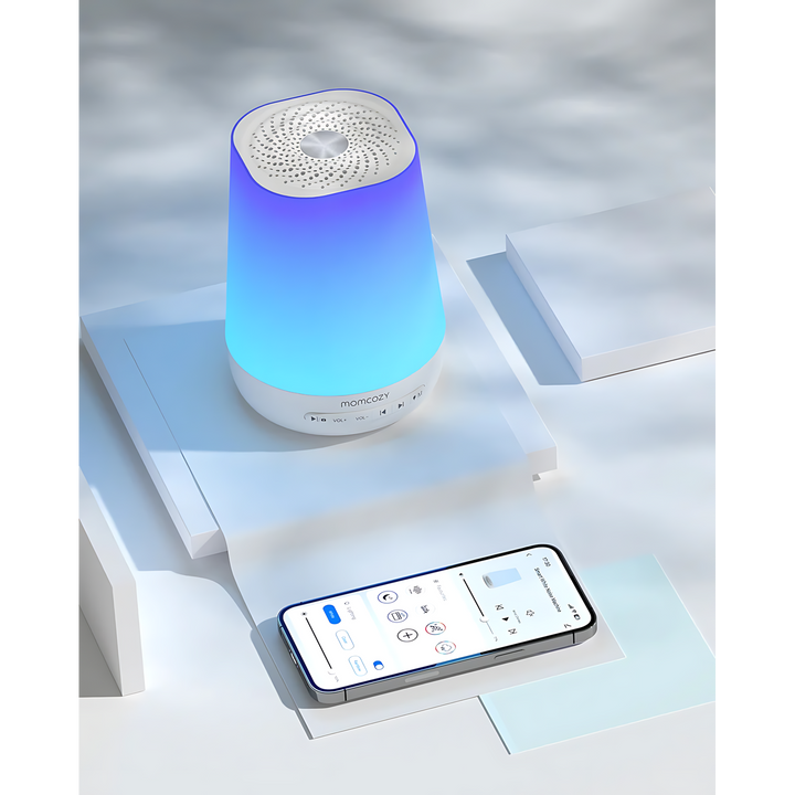 Momcozy smart baby sound machine with app remote control and warm white light