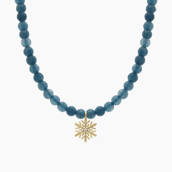 Snowflake Beaded Diamond Necklace