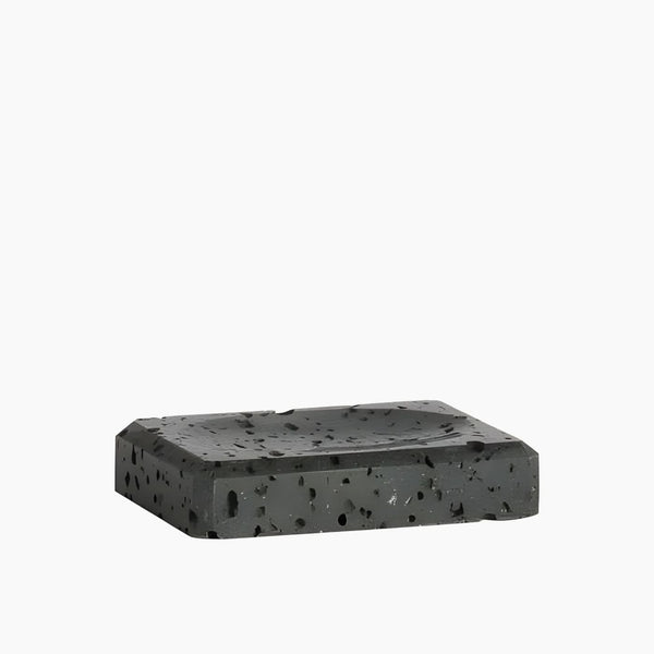 طبق صابون BA22181 - رخام ترافرتين - أسود