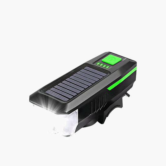 ضوء أمامي للدراجة يعمل بالطاقة الشمسية ومنفذ USB LED مع بوق