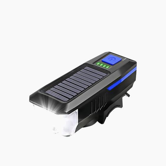 ضوء أمامي للدراجة يعمل بالطاقة الشمسية ومنفذ USB LED مع بوق