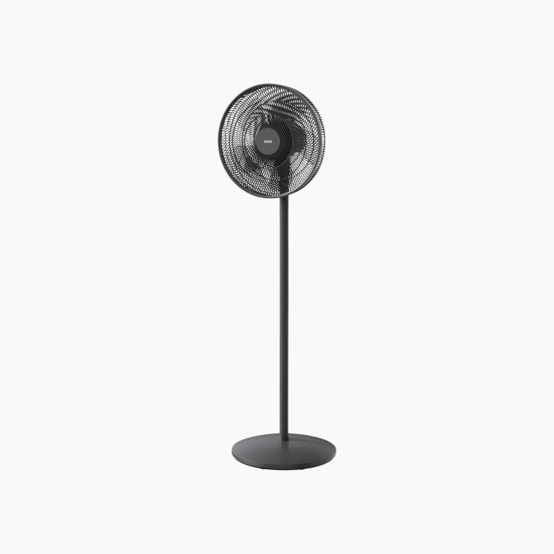 Sona Stand Fan Black 3 Speeds 5 Blades Blck Color with Timer - 16 Insh