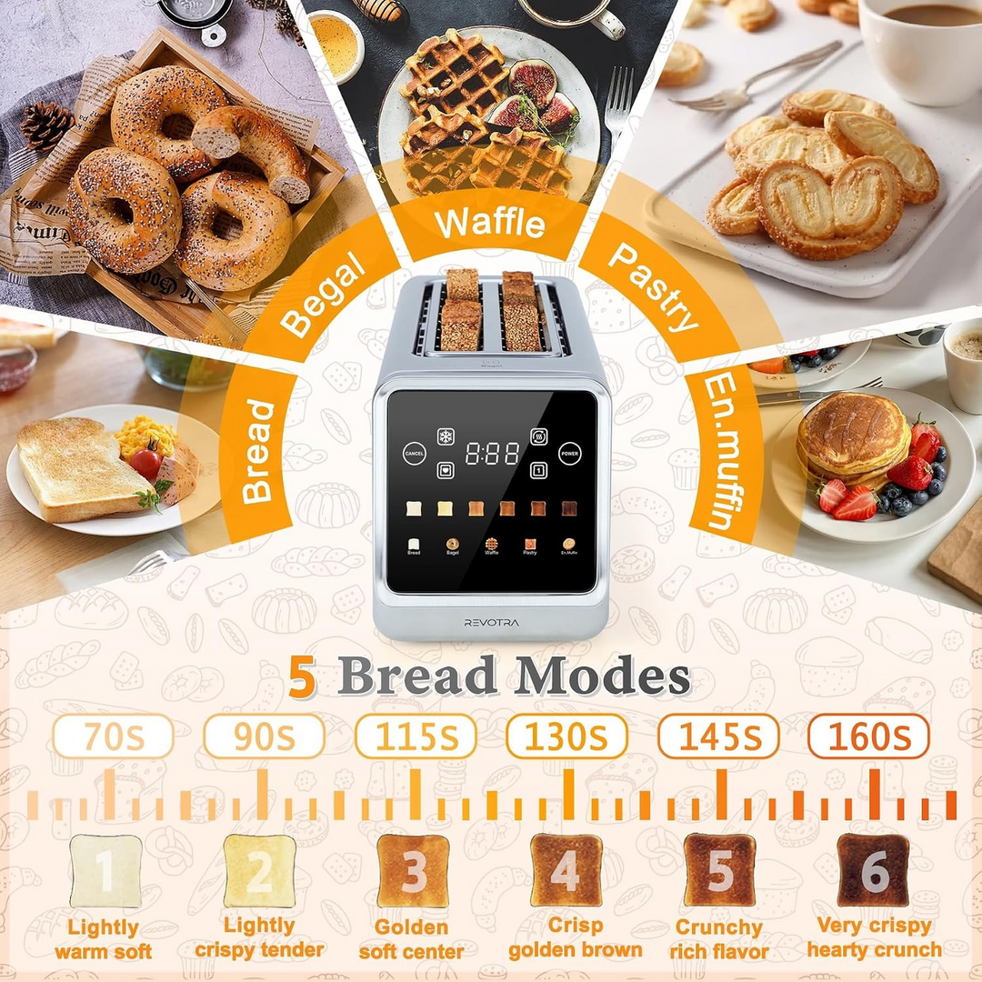 Sona Toaster 4 Slices With 6 Roasting Levels Stainless Steel