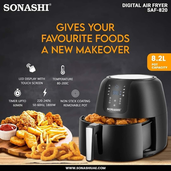 Sonashi Digital Oil-Free Air Fryer 1800W 8.2L