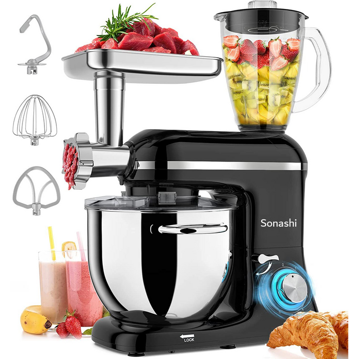 Sonashi Original 3-in-1 Stand Mixer with Meat Grinder &amp; Blender, 8.5L, 1500W