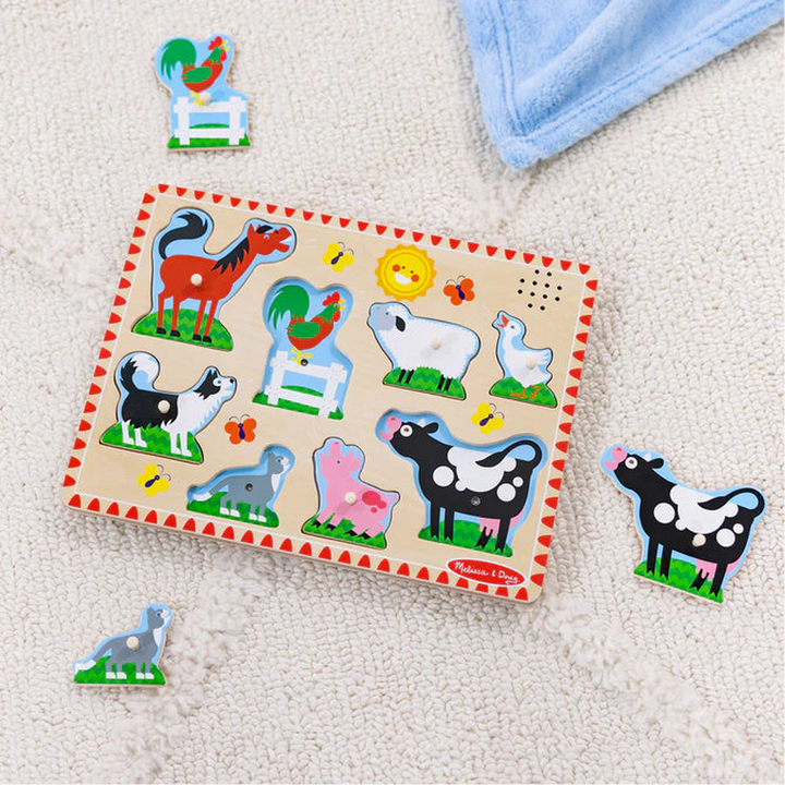 Melissa &amp; Doug Sound Puzzle Farm Animals