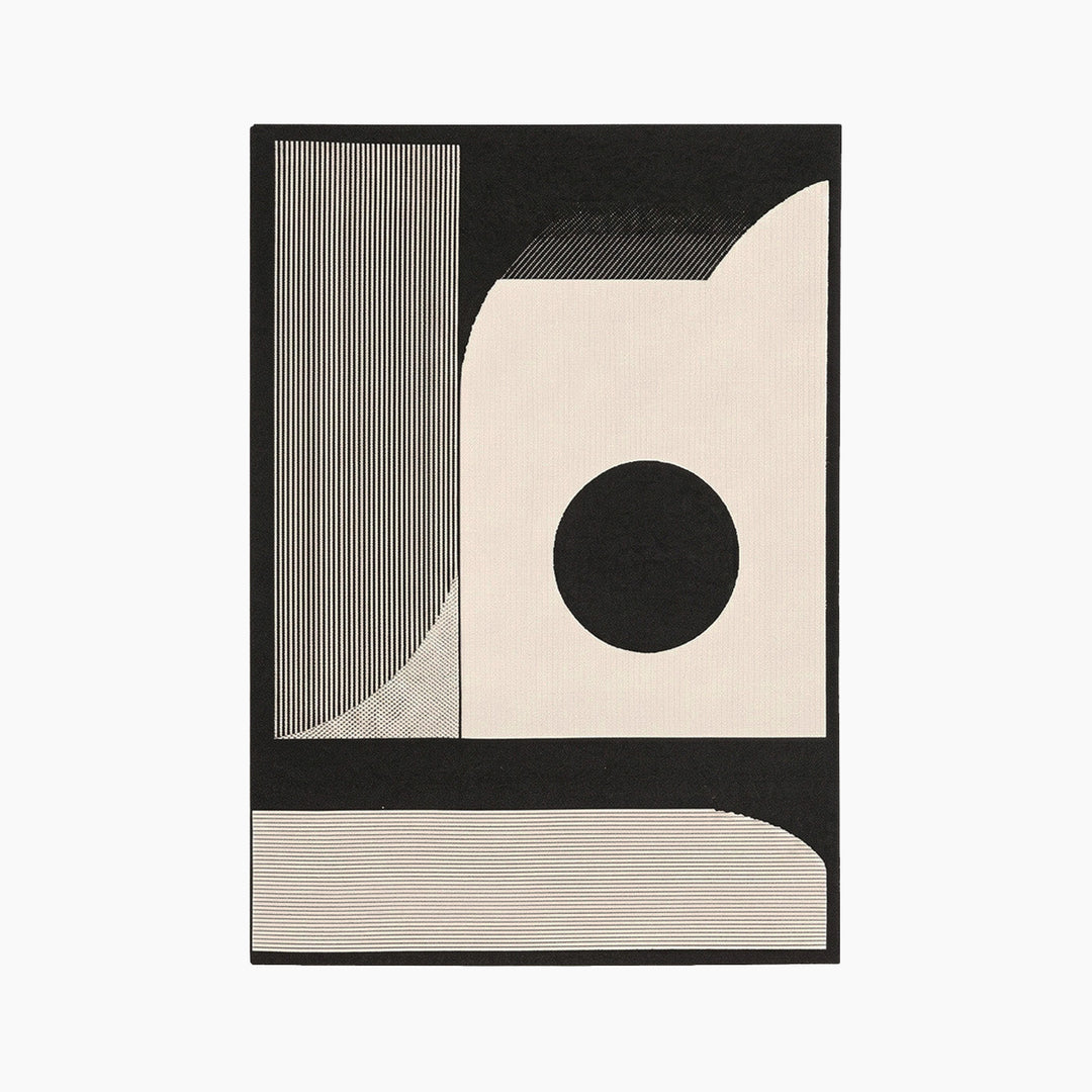 Spazio Home Abstract Monochrome Art Rug - HUNA