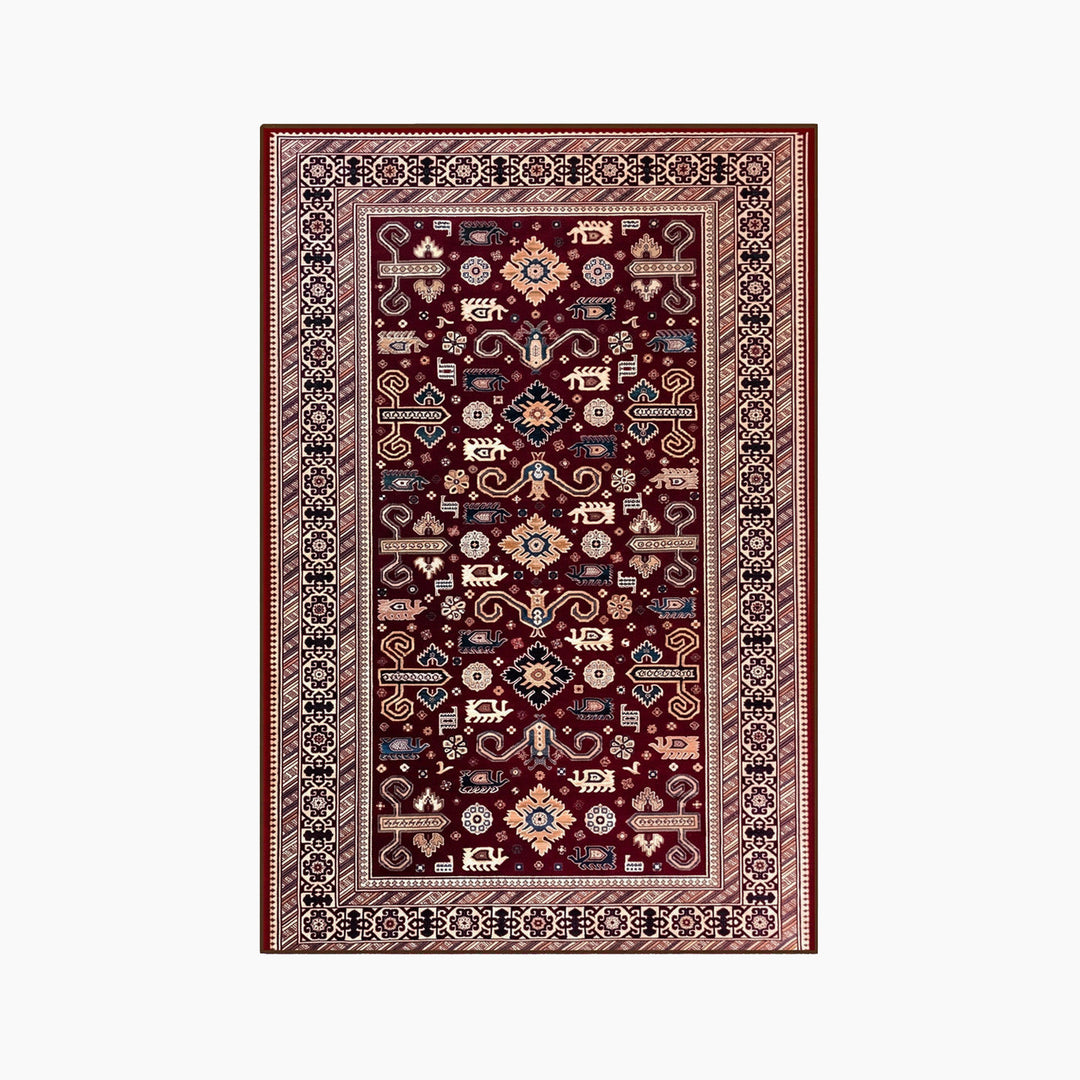Spazio Home Antique Floral Red Rug - HUNA