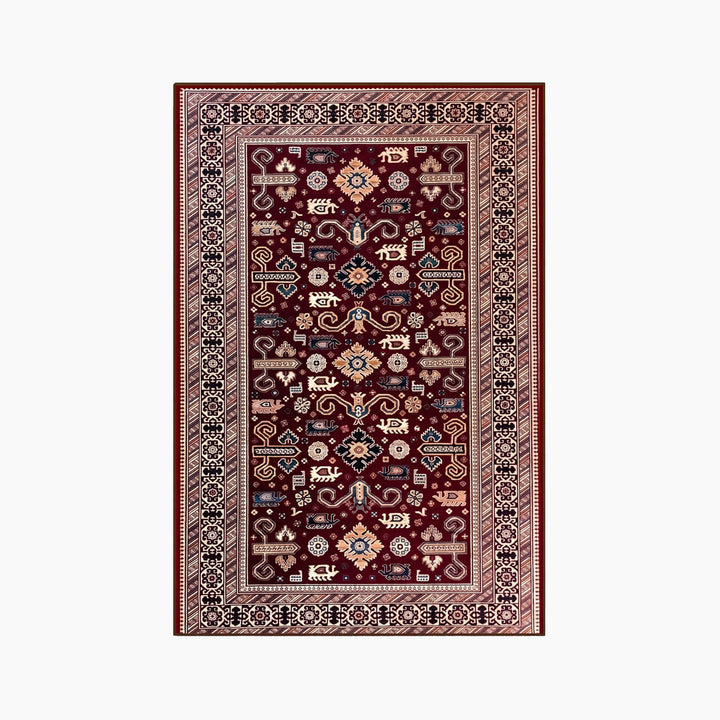 Spazio Home Antique Floral Red Rug - HUNA