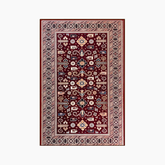 Spazio Home Antique Floral Red Rug
