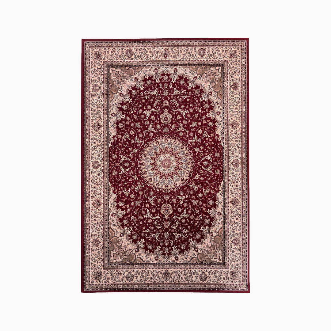Spazio Home Classic Red Medallion Carpet - HUNA