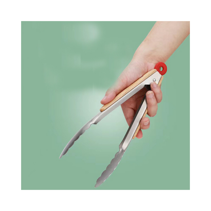 Badia Stainless Steel BBQ Tong With Wooden Handle