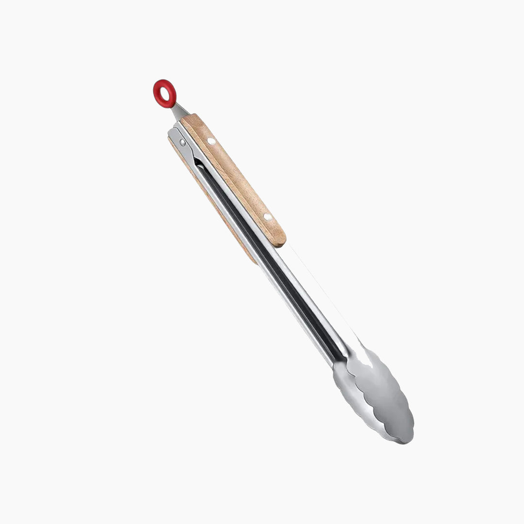 Badia Stainless Steel BBQ Tong With Wooden Handle