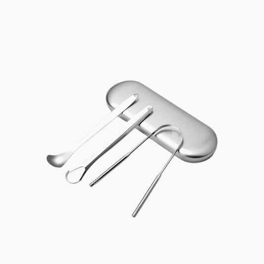 Stainless Steel Tongue Cleaner Set Metal Tongue Scrapers Kit 3 Piece