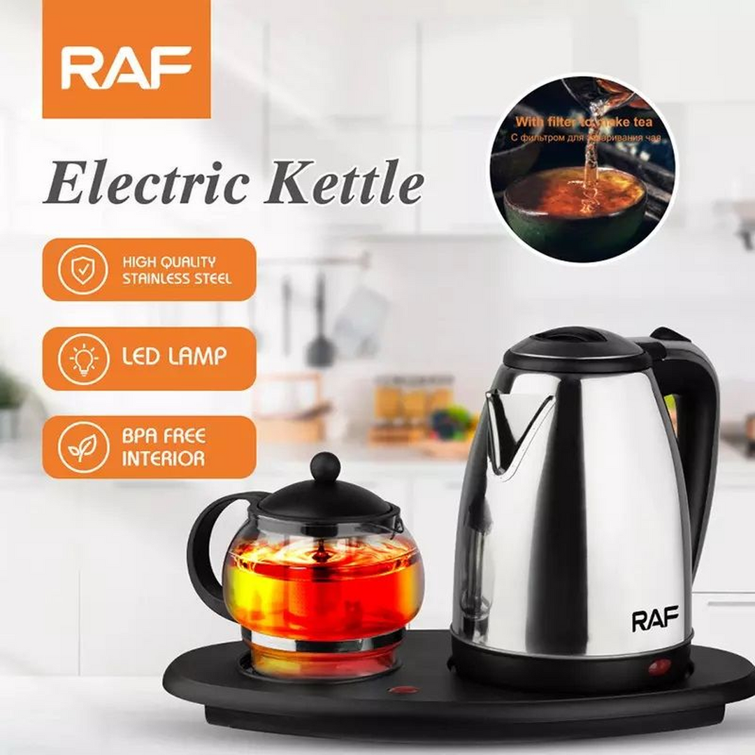 RAF Stainless Steel Water Heater with Glass Jug for Heat Retention