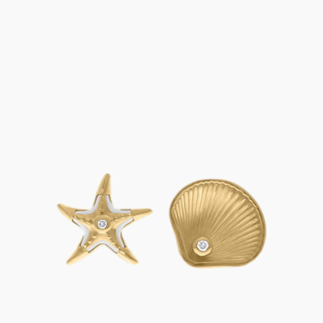 Baby Chic Fine Jewelry Starfish &amp; Seashell Earrings - HUNA