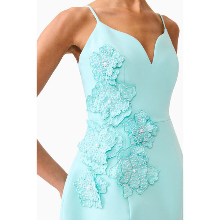 Elliatt Stella Tulip Mini Dress in Aqua Blue