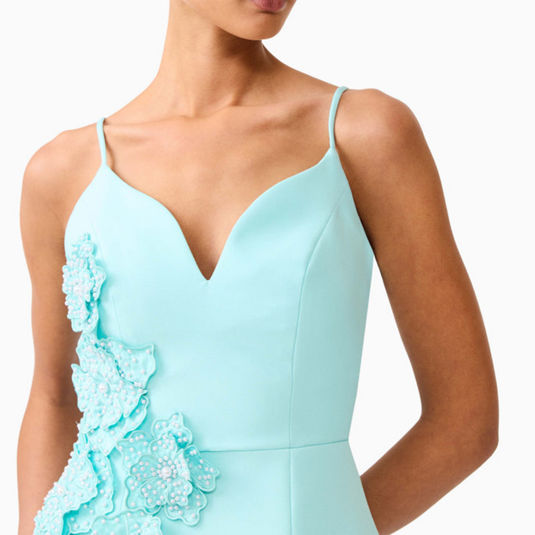 Elliatt Stella Tulip Mini Dress in Aqua Blue