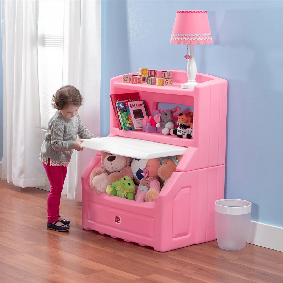 Step 2 Lift&amp;Hide Bookcase Storage Chest Pink