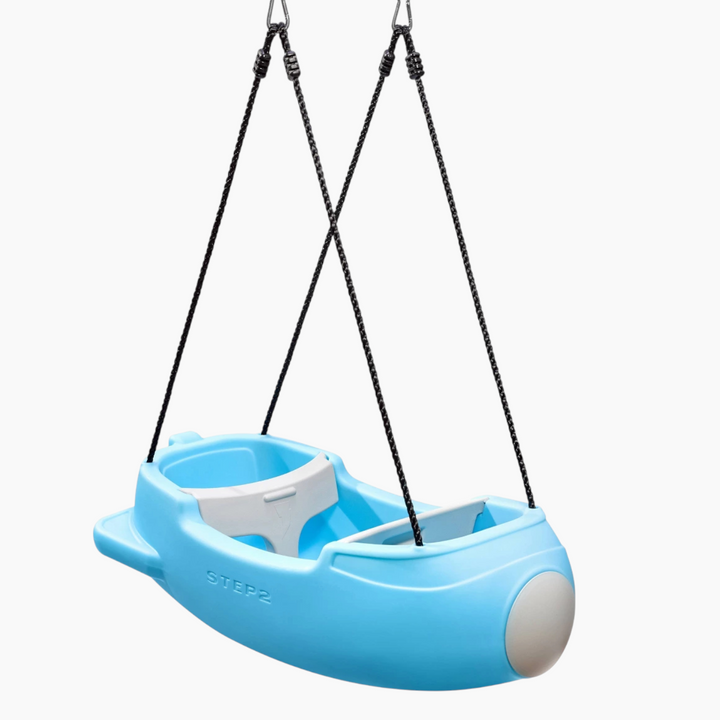 Step 2 Rocket Swing Plastic In Blue, Double Swing For Children In Rocket Shape